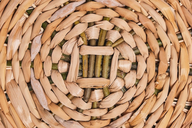 Wicker Panel aus Schilf und Zweigen aus nächster Nähe.