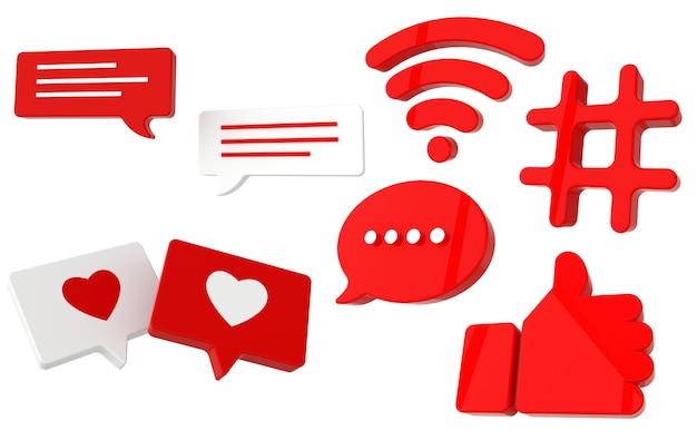 Wie Chat-Kommentarblase Hashtag-Nachrichtenblase Wi-Fi-Symbol für drahtloses Netzwerk Smartphone