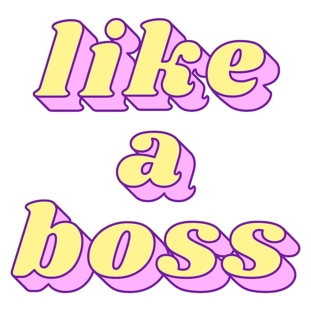 Wie ein Boss-Wort PNG-Retro-Typographie