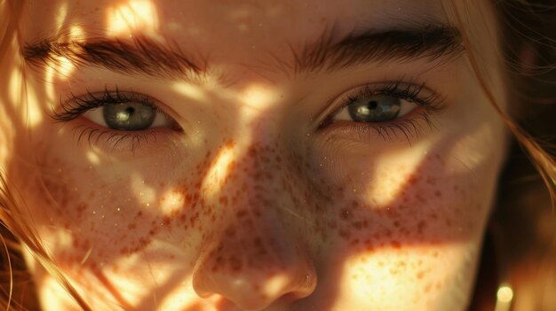 Foto wie sterne am himmel scheinen ihre freckles im sonnenlicht zu leuchten und zu glänzen