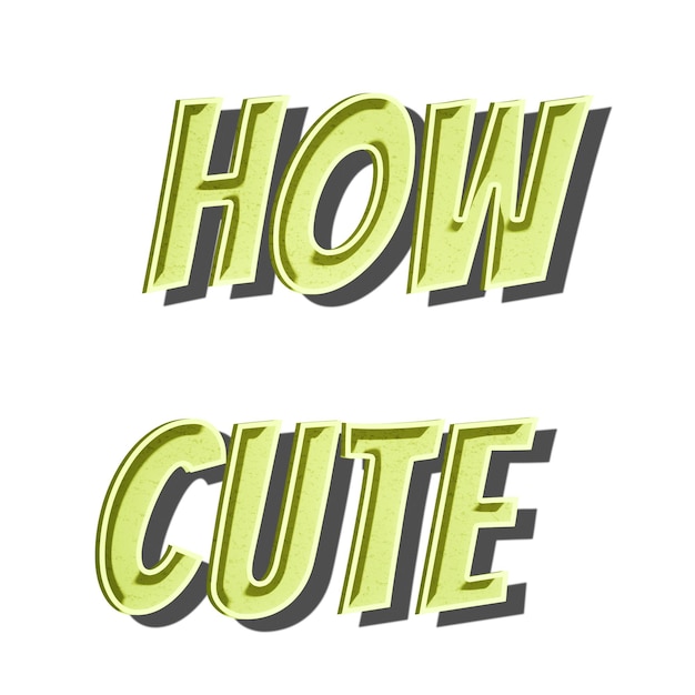 Wie süß png Cartoon Wort Aufkleber Typografie