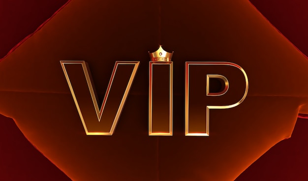 Wiedergabe 3D der goldenen VIP-Krone, königliche Gold-VIP-Krone auf Kissen, Kronen-VIP