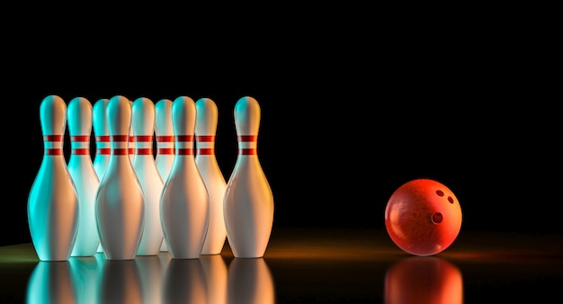 Wiedergabe 3d des Bowlingspielmaterials