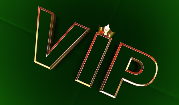 Foto wiedergabe 3d des goldenen vip