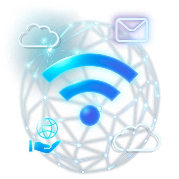 Wifi-PNG-Aufkleber mit durchsichtigem Hintergrund