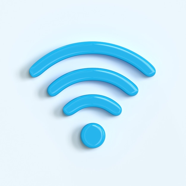 WiFi-Symbol Drahtloser Internetzugang 3D-Rendering