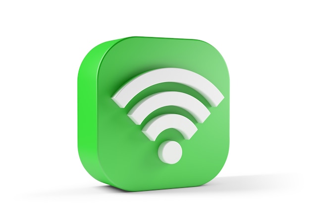 Wifi-Symbol grün lokalisiert auf weißem Hintergrund.