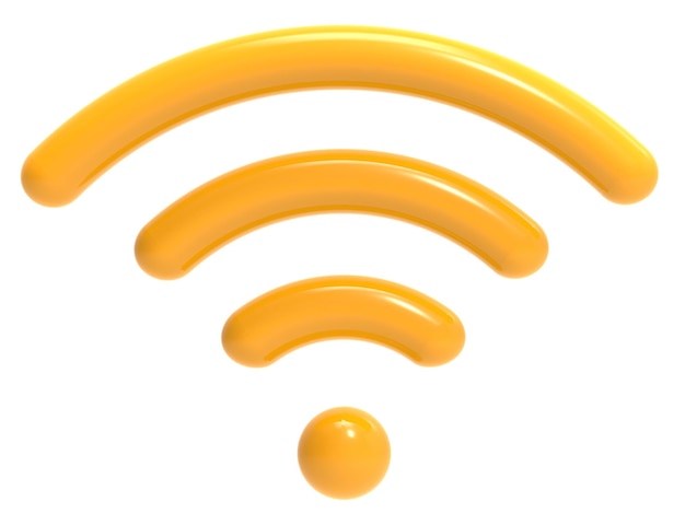 Wifi-Symbol isoliert auf weißem Hintergrund 3D-Rendering