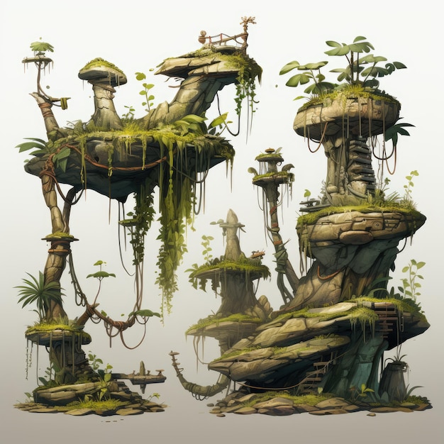 Wild einfallsreiche Jungle Assets enthüllen die Rayman Legends inspirierte Konzeptkunst mit einem einfachen Bac