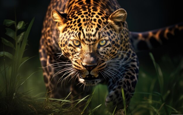 Wild Stalker GoldenEyed Leopard na IA generativa Prowl
