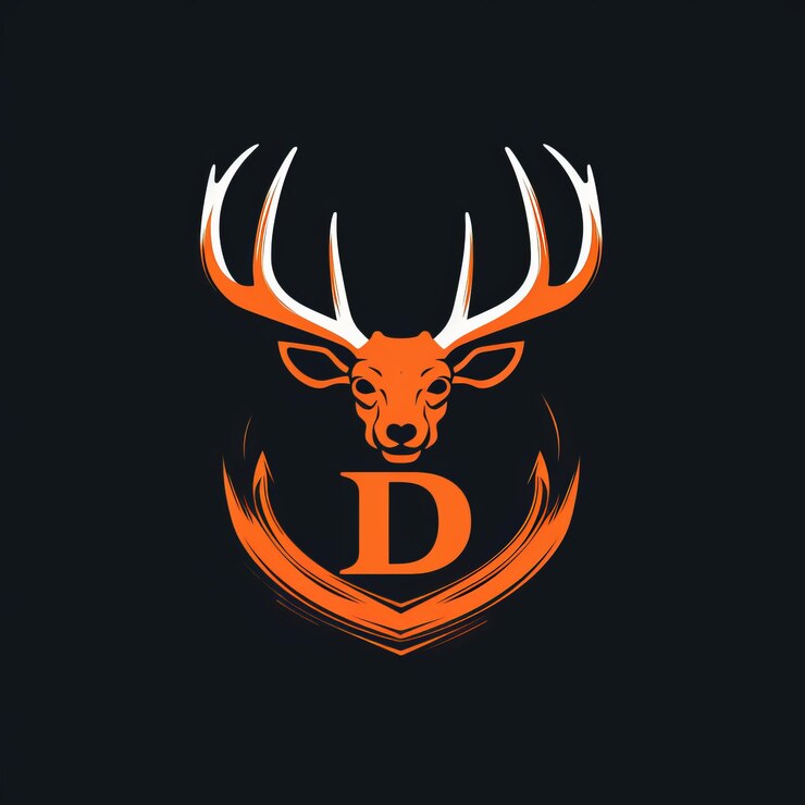 Foto wild west delights umarmt den geist mit unserem dc-logo mit orange buck antlers und einem vektor