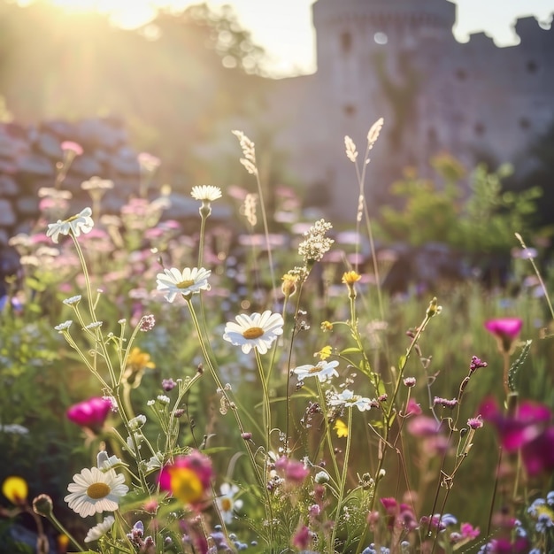 Wildblumen aus dem Norden Skandinavische blühende Wiese Frische Morgen nördliche Wiesen