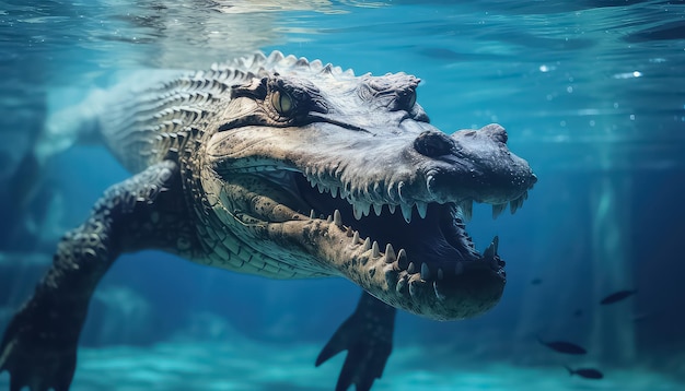 Wilde Alligatorjagd im Wasser