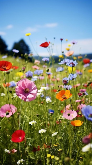 wilde Blumen auf einem Blumenfeld