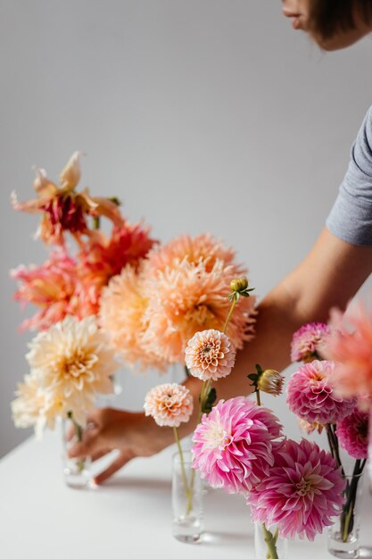 wilde Blumen fotografiert auf weißem Hintergrund bei Tageslicht Blumen für ausgeschnittenen weißen Hintergrund