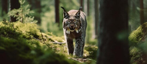 wilder Luchs im Wald