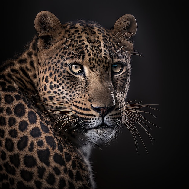 Wildes Tier Leopard Portrait Illustration Generative AI