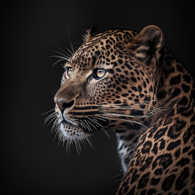 Wildes Tier Leopard Portrait Illustration Generative AI