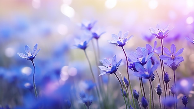 Wildflower Serenity Wunderschöne blaue Blüten im Outdoor-Wunderland