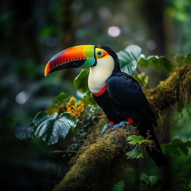 Wildfotografie eines Tukan im Wald