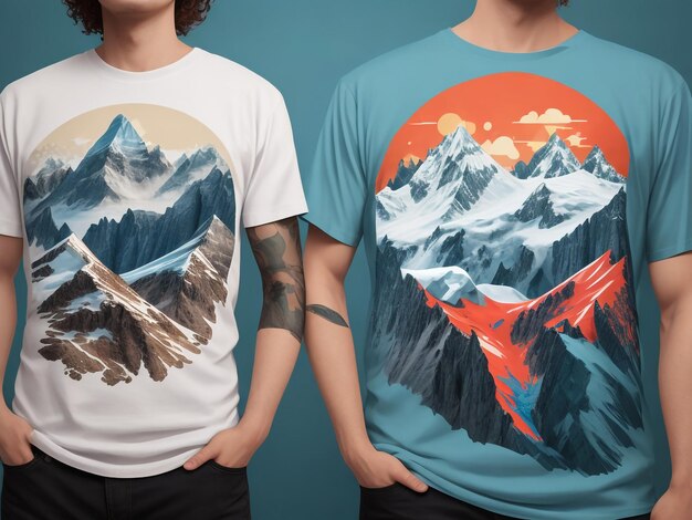 Foto wildness boldness landscape mit boba cup illustration t-shirt design