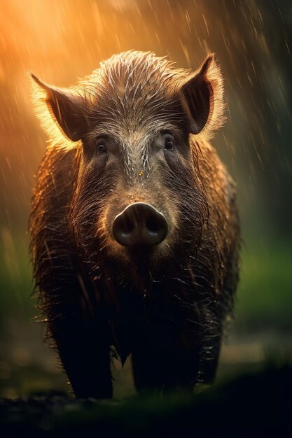 Wildschwein im Wald Generative KI