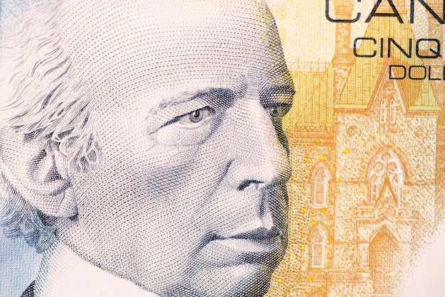 Wilfrid Laurier un retrato en primer plano de la moneda canadiense