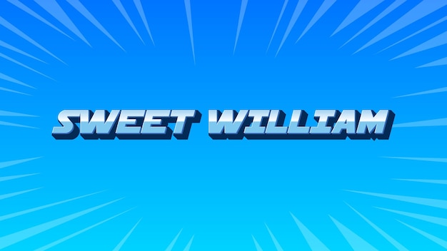 William Sweet en 3D y texto azul