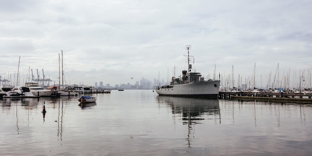 Williamstown Hafen und Uferpromenade in der Nähe von Gem Pier in Melbourne Victoria Australien