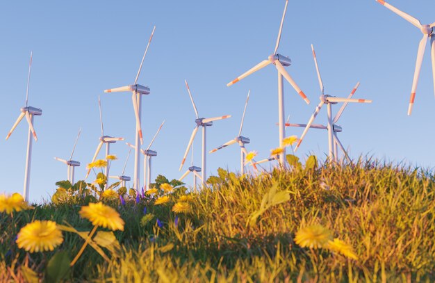 Windkraftanlage auf Feld