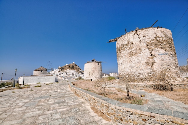 Windmühle in Chora auf der Insel Ios in Griechenland