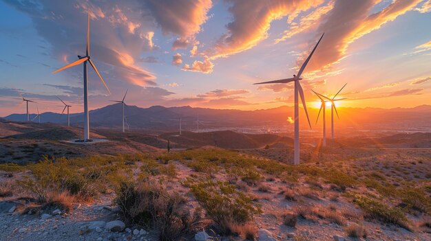 Windparks auf dem Gelände und auf See grüne Energie und Ökologie Sparen