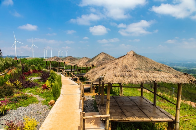 Windturbine für die elektrische Fertigung. Saubere Energie und umweltfreundlich.