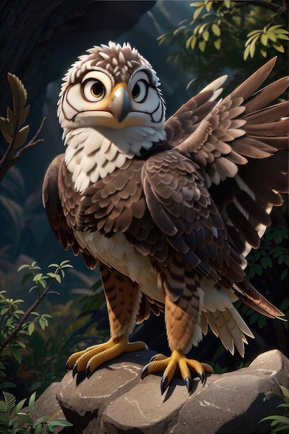 Wings of Majesty Un retrato realista del majestuoso pájaro halcón