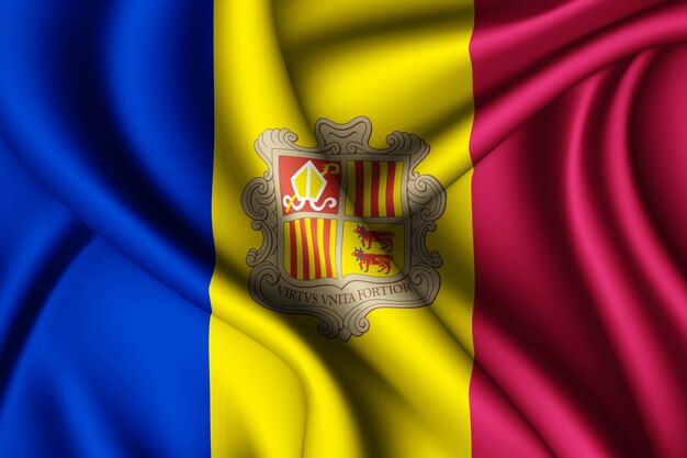 Foto winkende flagge von andorra