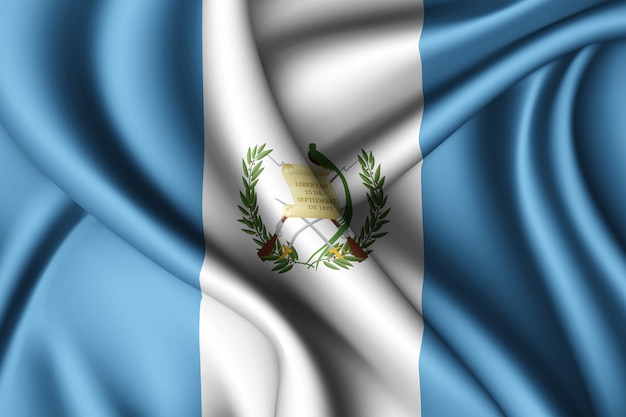 Winkende Seidenfahne von Guatemala