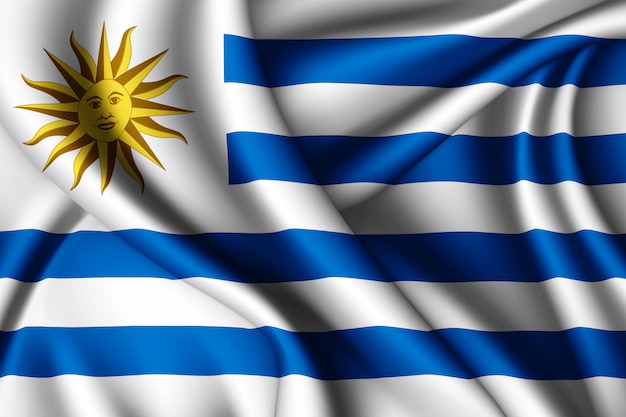 Winkende Seidenfahne von Uruguay