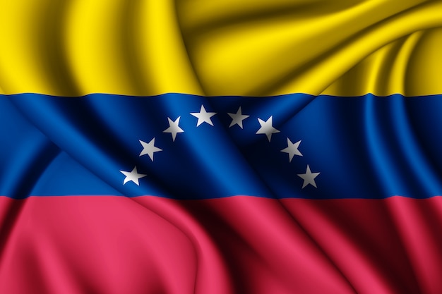 Winkende Seidenfahne von Venezuela