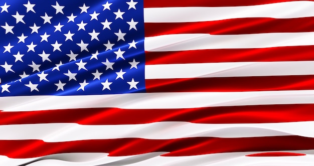 Winkende Stoffflagge von Amerika, Seidenflagge von Amerika faso, Vereinigte Staaten von Amerika,