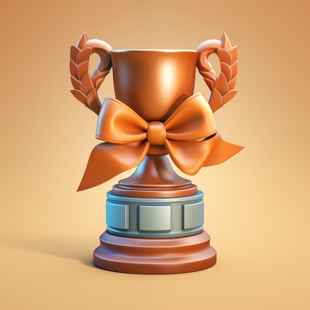 Winner Champion Cup Zeremonie Konzept 3D-Illustration von generative Ai