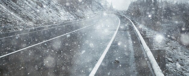 winter autobahn schneefall hintergrund nebel schlechte sicht