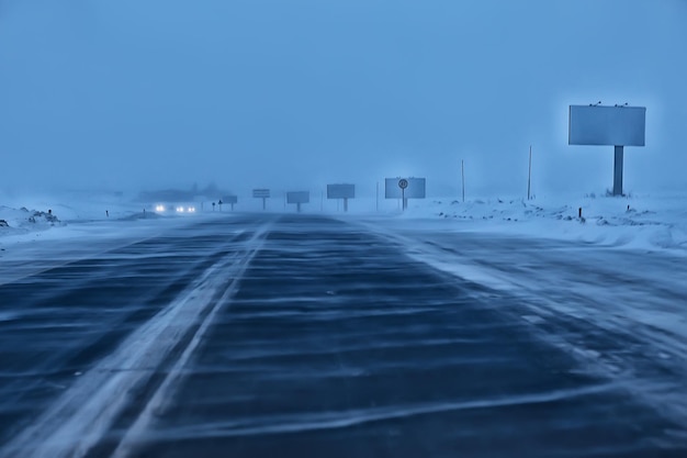 winter autobahn schneefall hintergrund nebel schlechte sicht