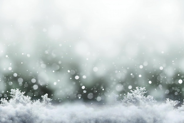 Winter-Hintergrund mit Schneeflocken und Bokeh-Lichtern