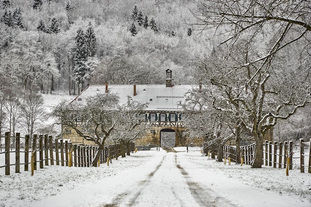 Foto winter im dorf