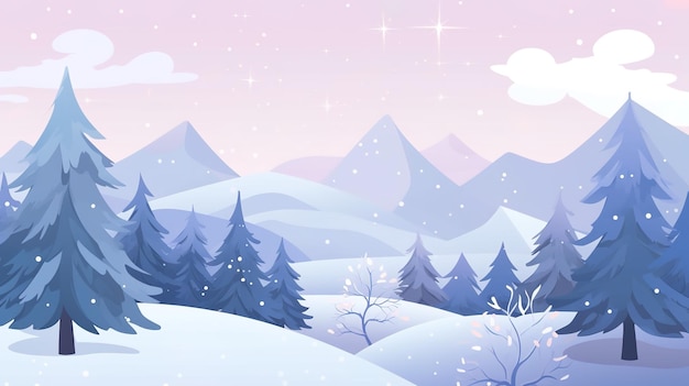 Foto winter kiefern schnee landschaft illustration