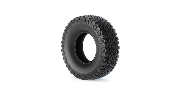 Winter-Offroad-Reifen für ein Fahrzeug auf einem sauberen weißen Hintergrund Reifen für eine schwierige Fahrt