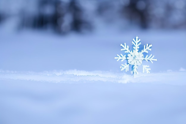 Winter's Magic A Closeup de um floco de neve cintilante na IA generativa Frozen Cold