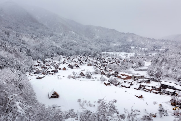 Winter Shirakawa-gehen Dorf in Japan