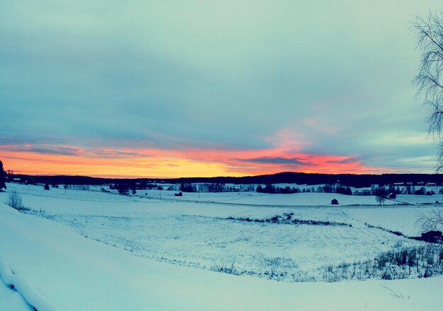 Winter Sonnenuntergang Landschaft