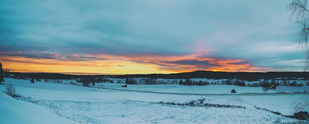Winter Sonnenuntergang Landschaft